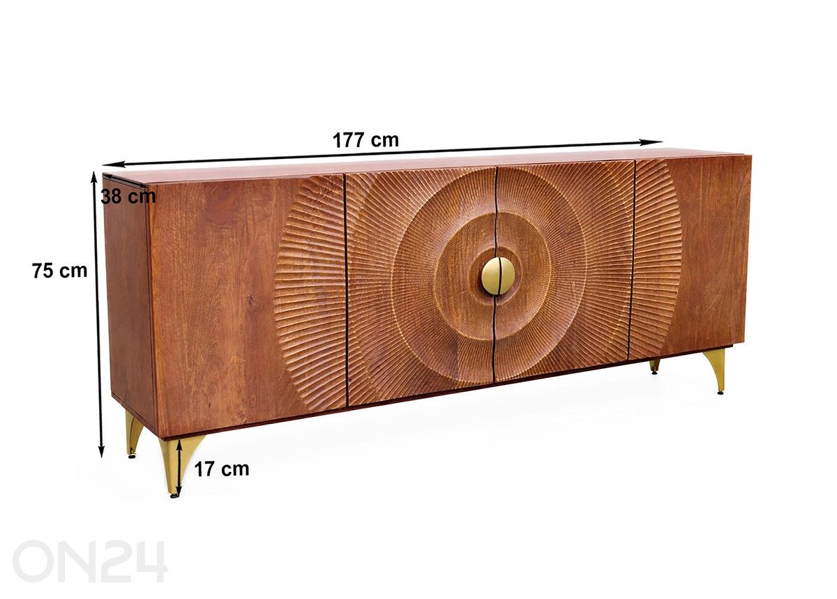Kummut Sunset 177 cm suurendatud mõõdud
