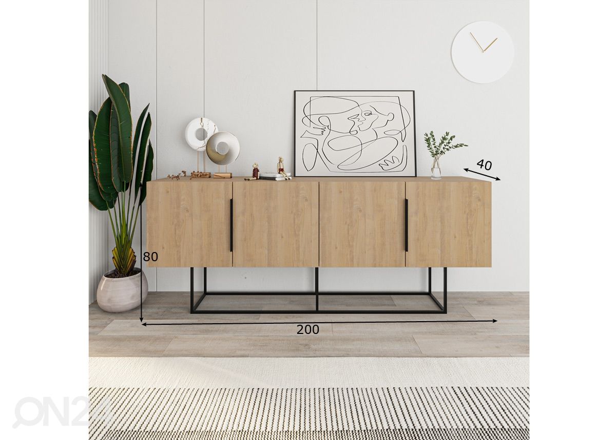 Kummut Titan Natural 4P 200 cm suurendatud mõõdud