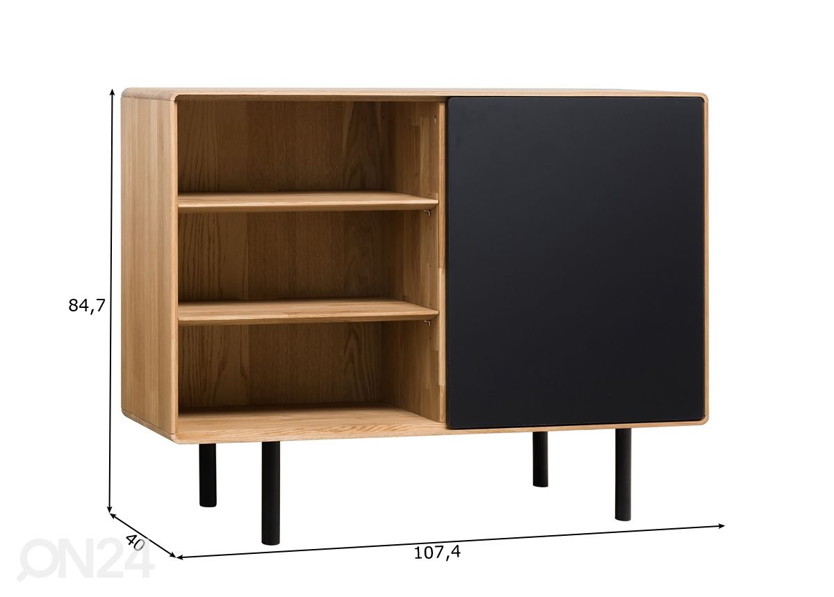 Kummut Tokyo 107 cm suurendatud mõõdud