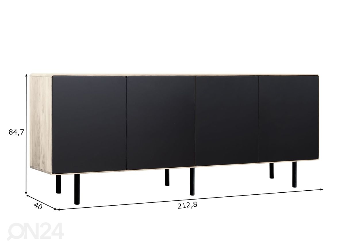 Kummut Tokyo 213 cm, valge õli suurendatud mõõdud