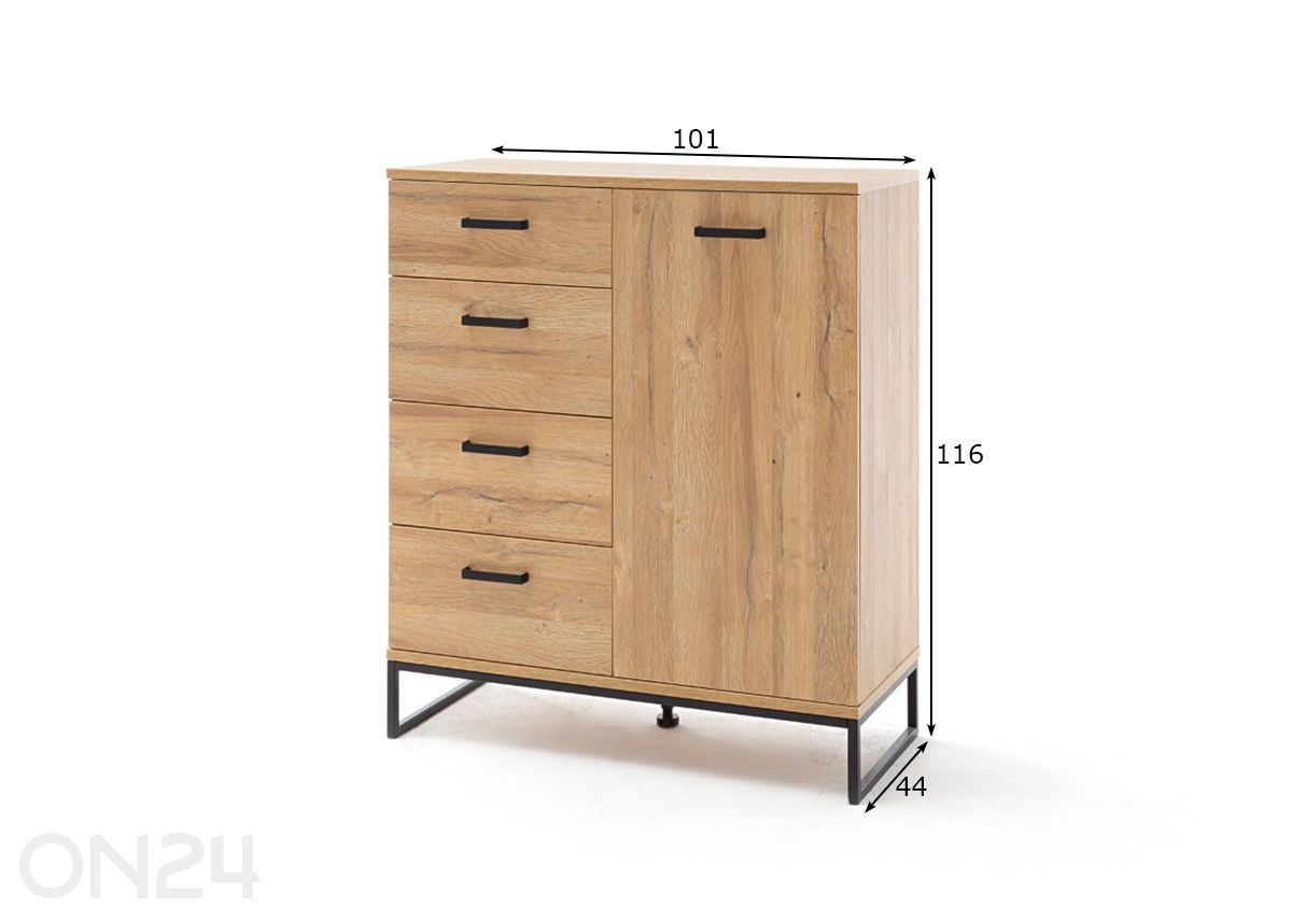 Kummut Toledo 101 cm suurendatud mõõdud