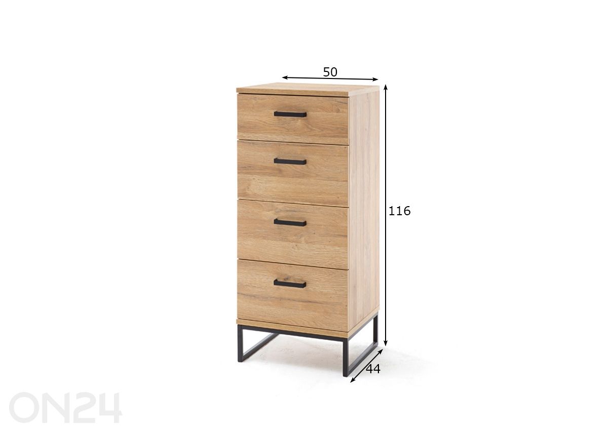 Kummut Toledo 50 cm suurendatud mõõdud