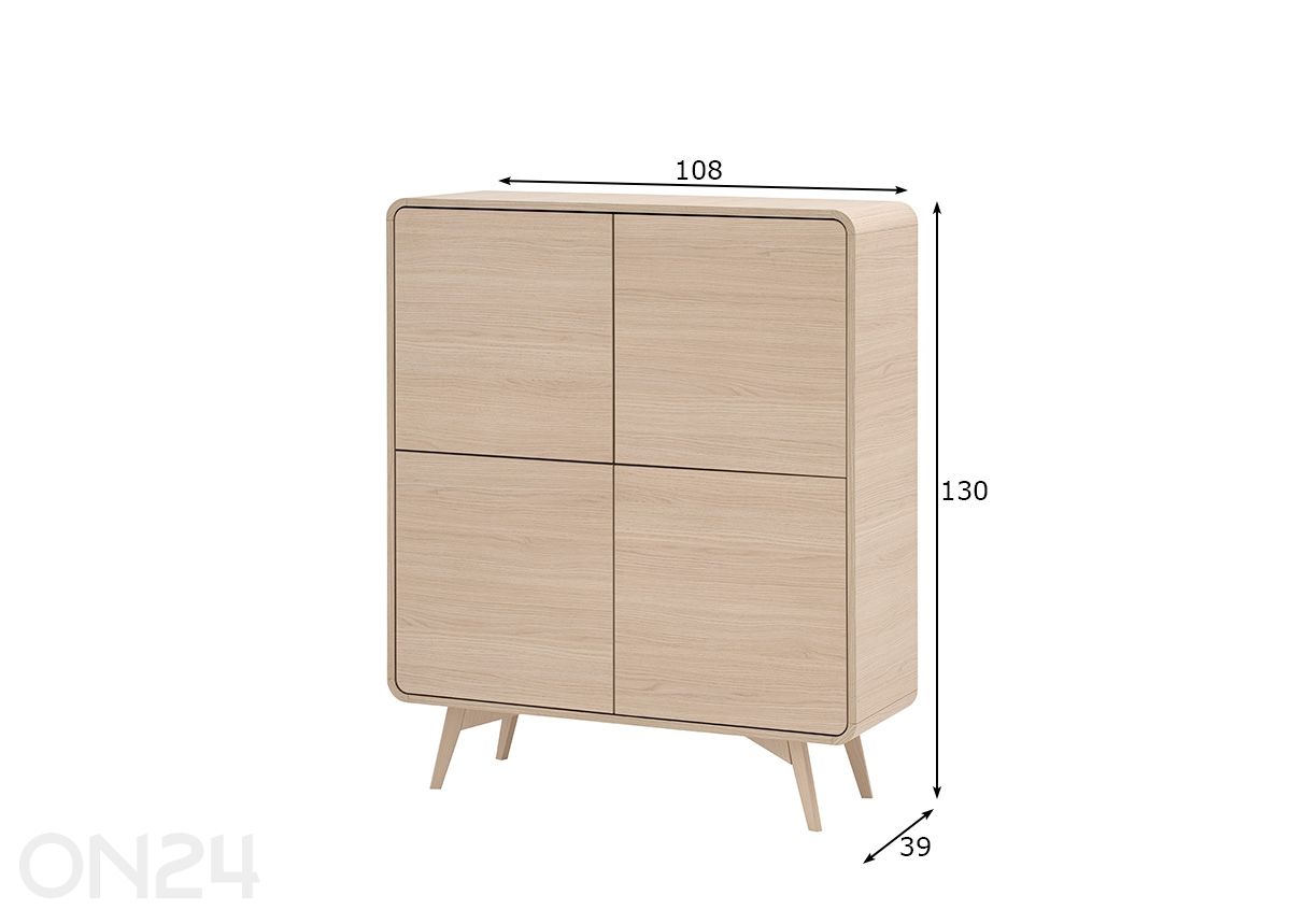 Kummut Torsby 108 cm suurendatud mõõdud