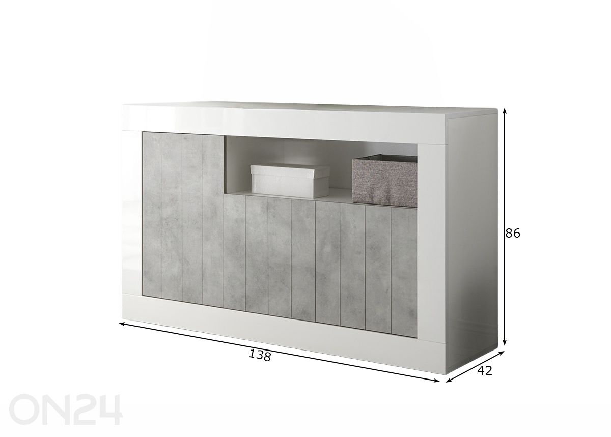 Kummut Urbino 138 cm suurendatud mõõdud