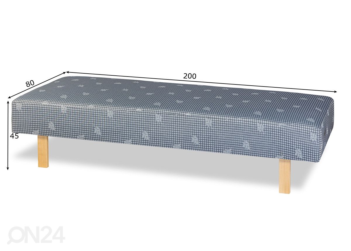 Kušett Blue Moon 80x200 cm suurendatud mõõdud
