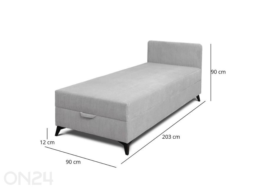 Kušett pesukastiga Ibis 90x200 cm suurendatud mõõdud