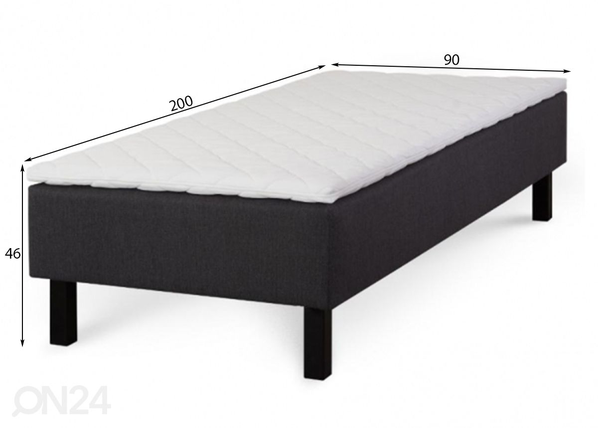 Kušett Wales 90x200 cm + kattemadrats suurendatud mõõdud