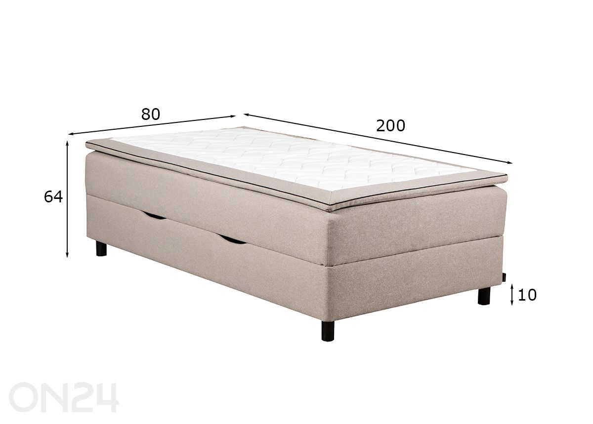 Kušettvoodi pesukastiga RMPLux 80x200 cm suurendatud mõõdud