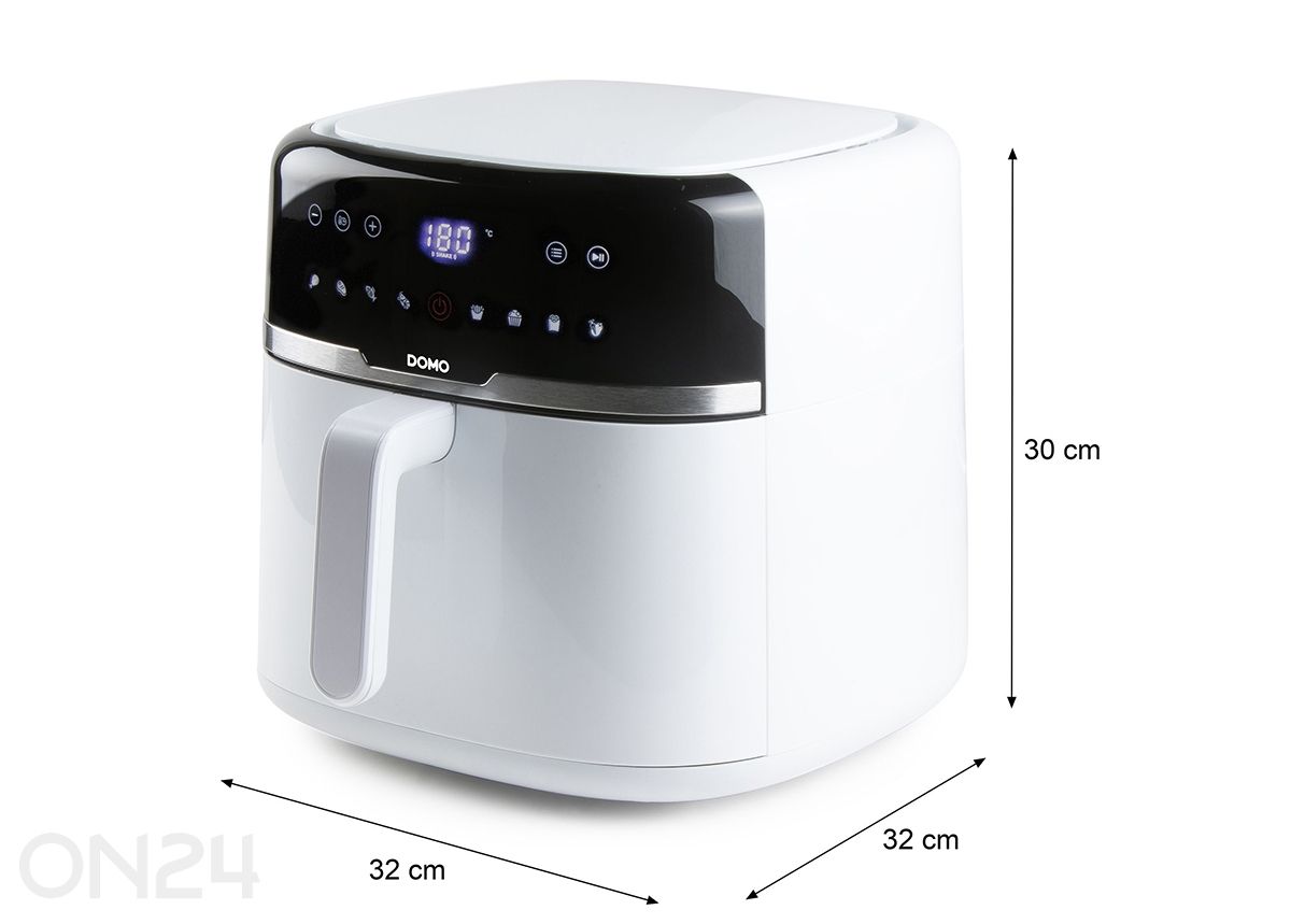 Kuumaõhufritüür Domo 8L,valge suurendatud mõõdud