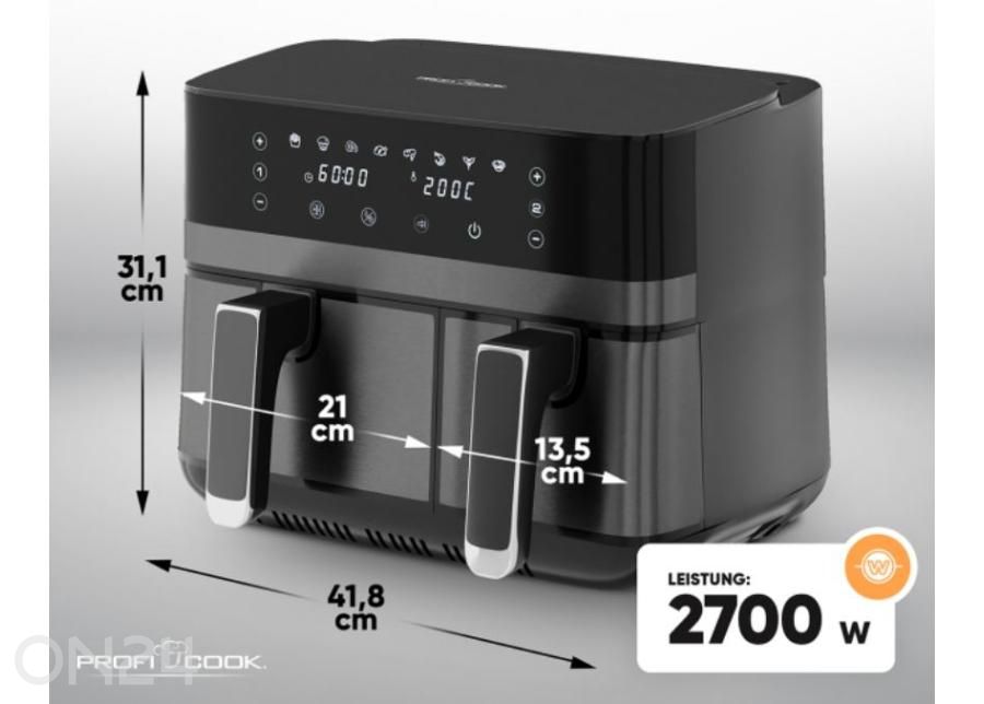 Kuumaõhufritüür ProfiCook PCFR1295H suurendatud mõõdud