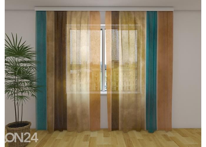 Läbipaistev fotokardin Abstract Stripes in Pastel Colors 240x220 cm suurendatud