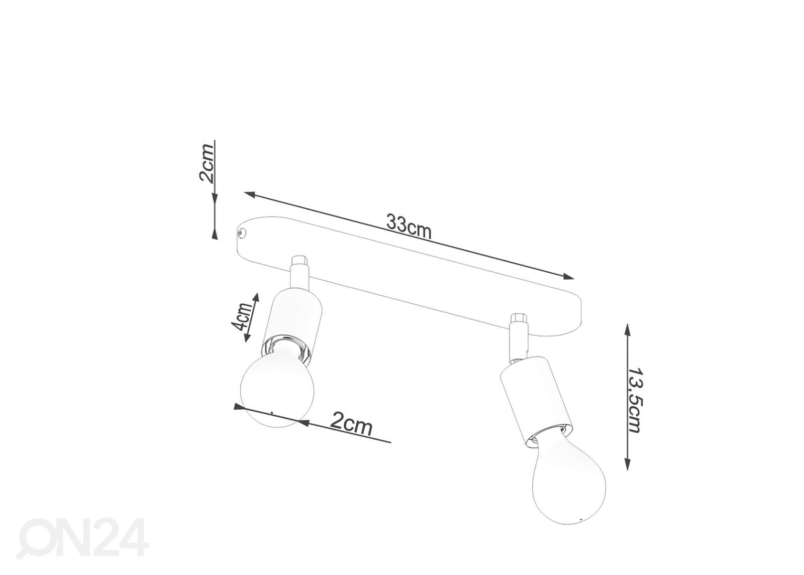 Laelamp Fornes 2, must suurendatud mõõdud