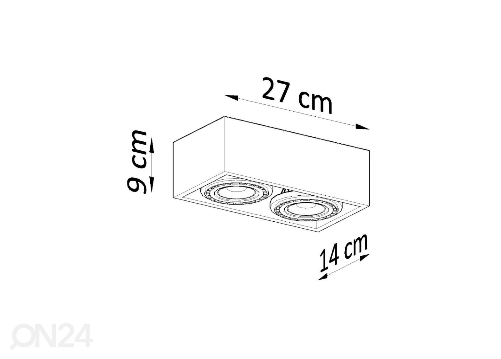 Laelamp Quatro 2, betoon suurendatud mõõdud
