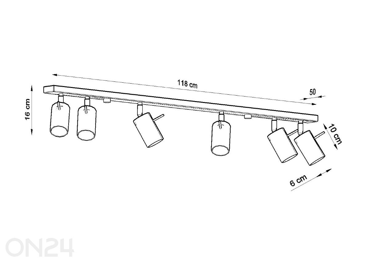 Laelamp Ring 6L, must suurendatud