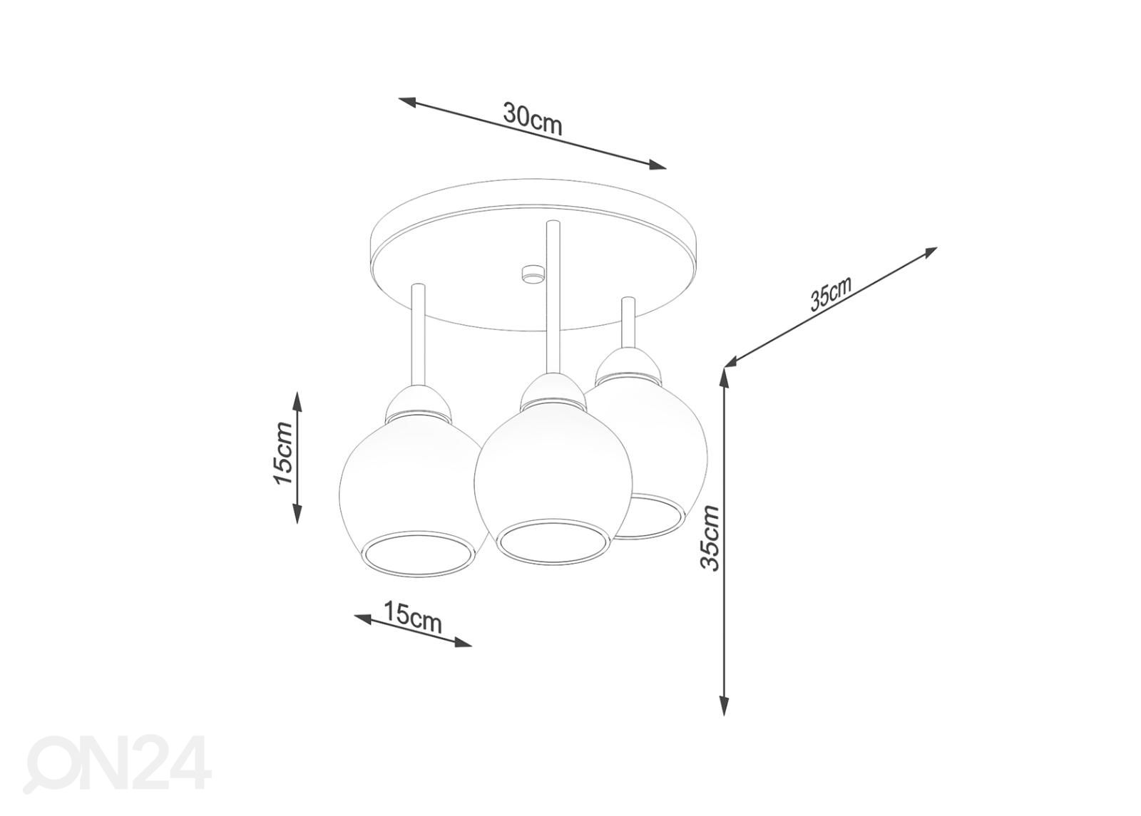 Laevalgusti Alino 3, must suurendatud mõõdud