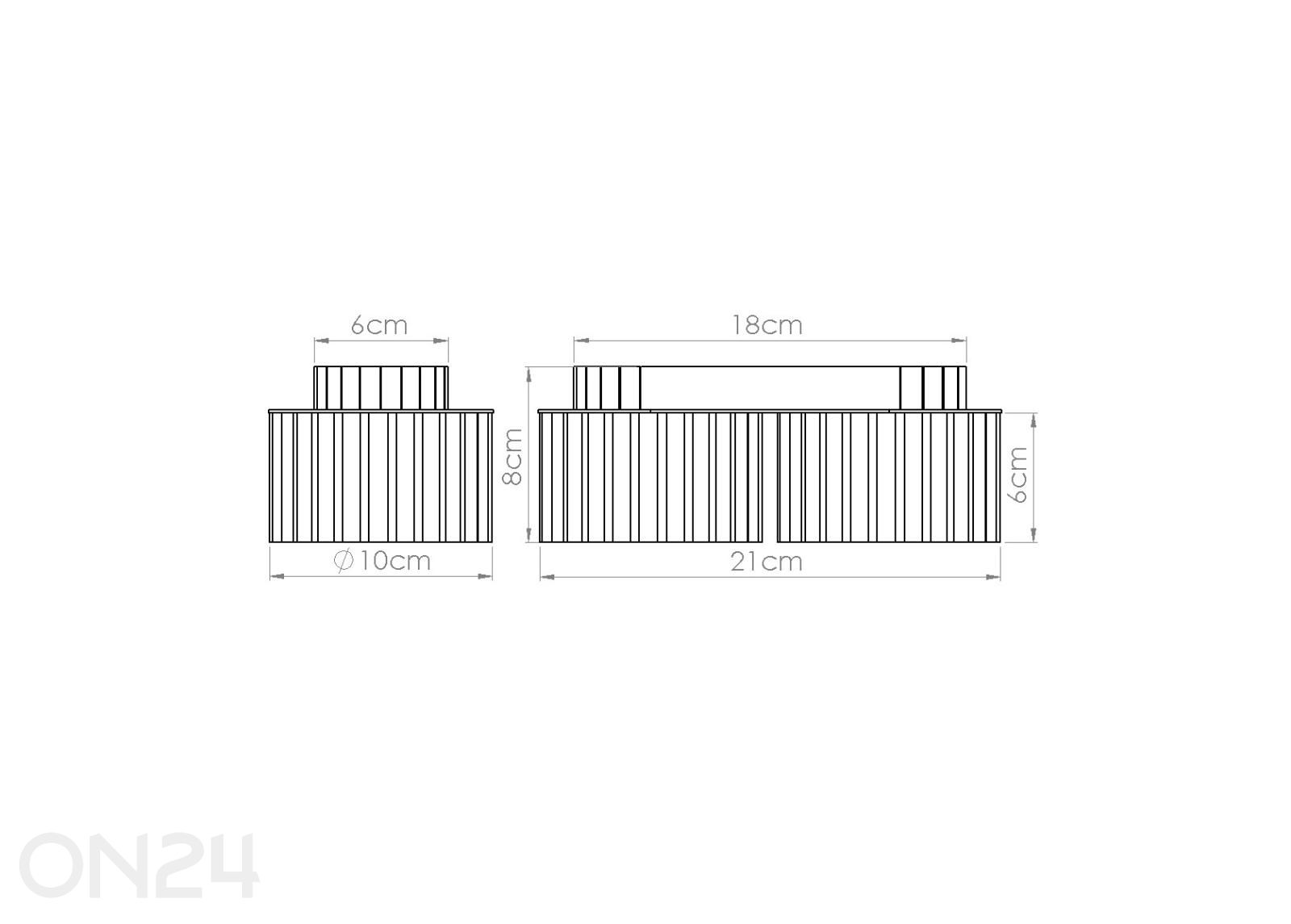 Laevalgusti Aura 2, Gx53 suurendatud mõõdud