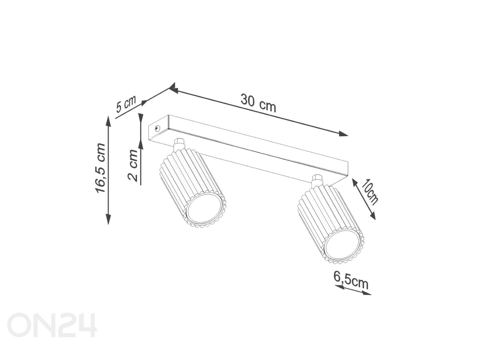 Laevalgusti KARBON 2 suurendatud mõõdud