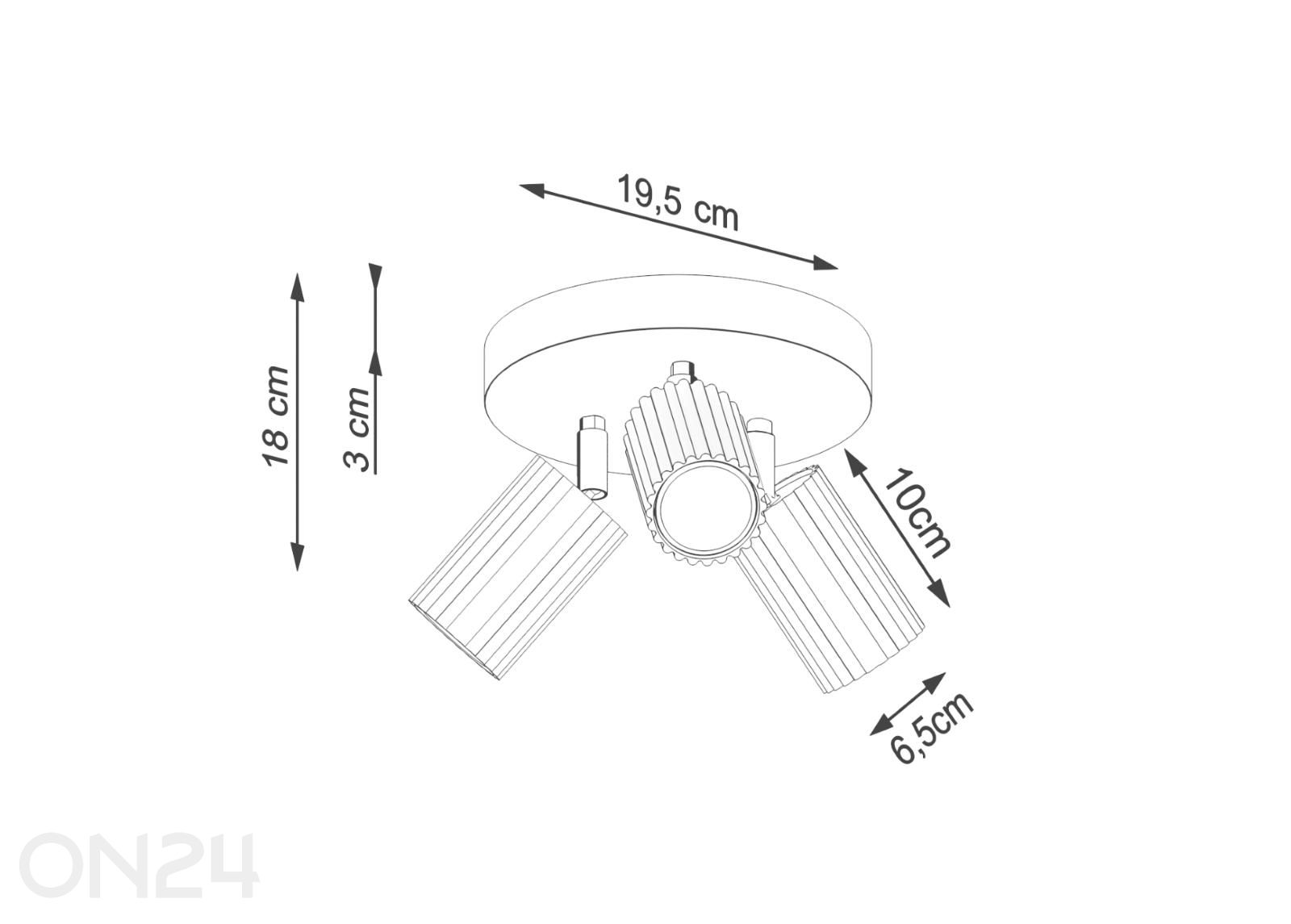 Laevalgusti Karbon 3P suurendatud mõõdud