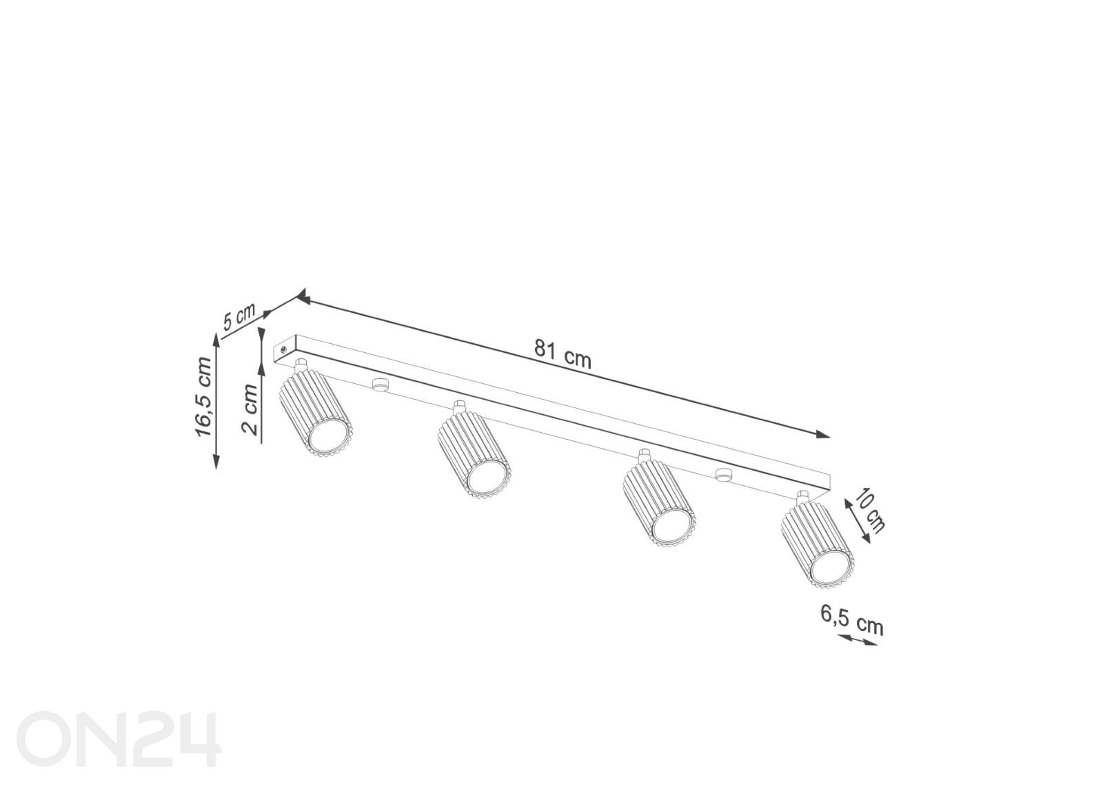 Laevalgusti Karbon 4L suurendatud mõõdud