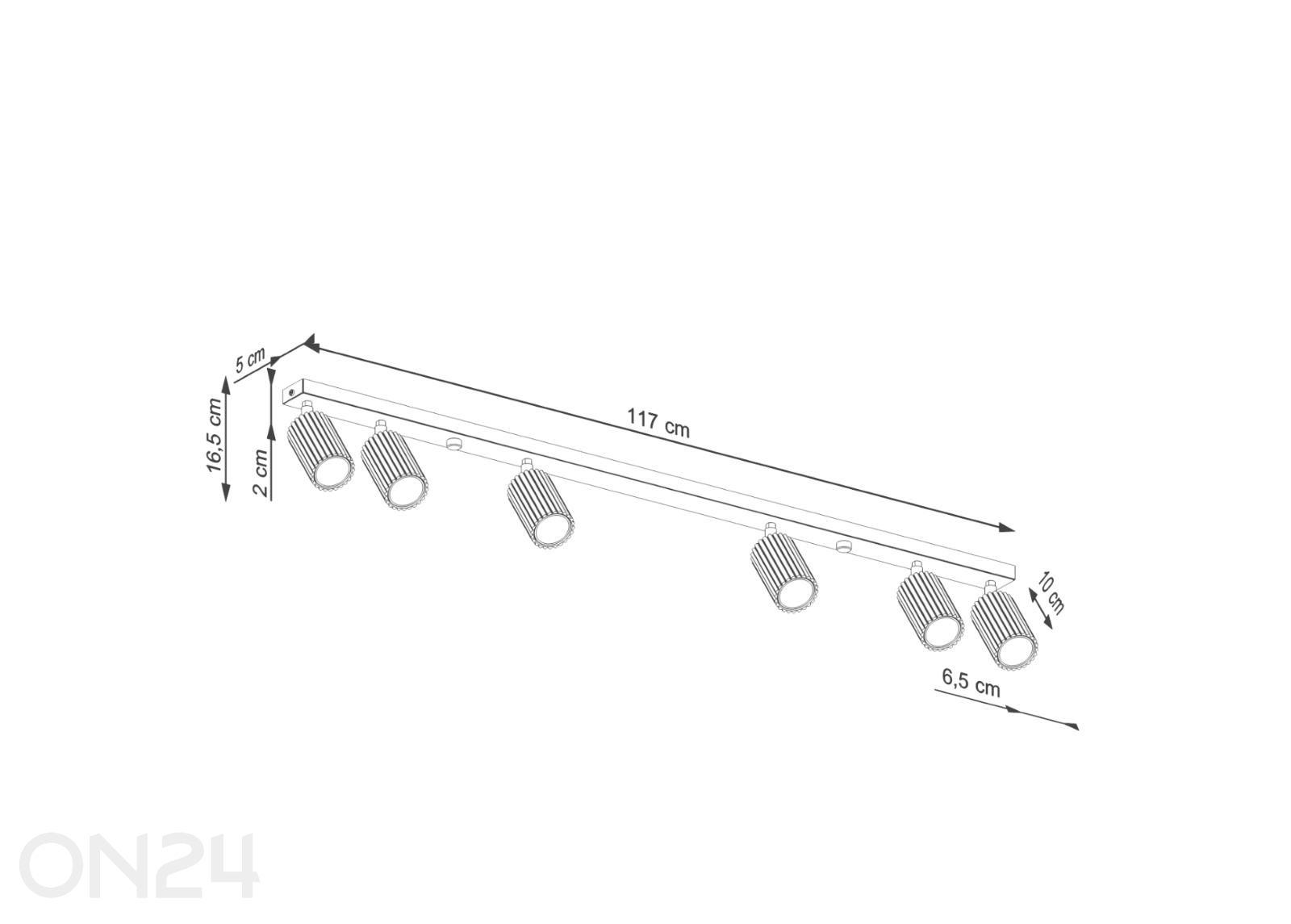 Laevalgusti Karbon 6L suurendatud mõõdud