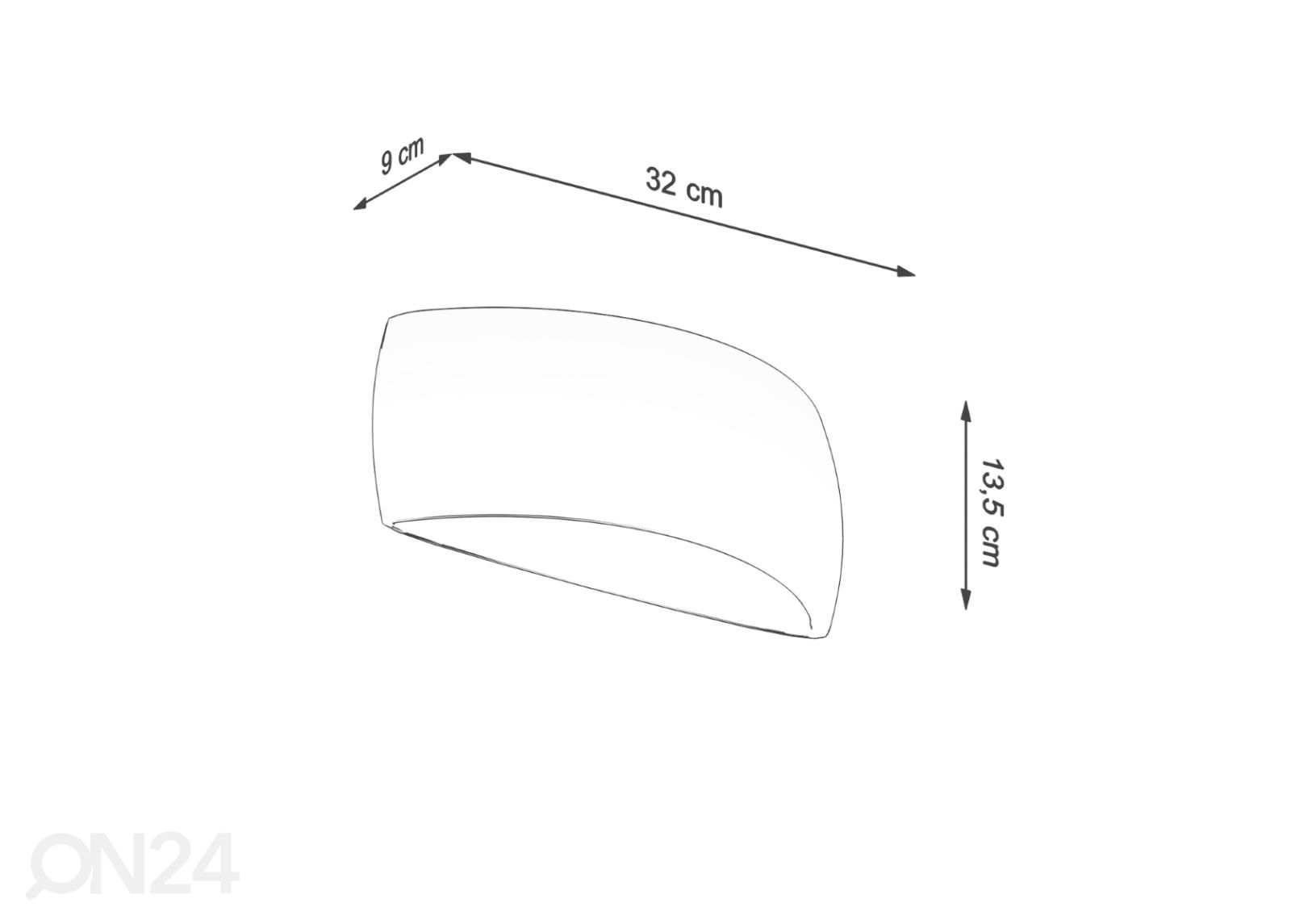 Lakitud seinavalgusti Pontius, valge läikiv suurendatud mõõdud