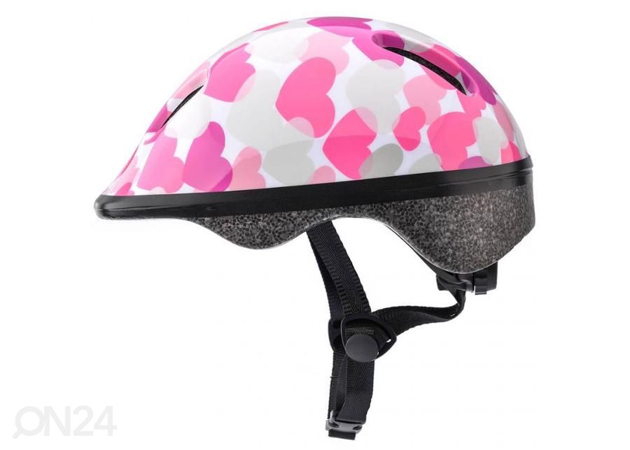 Laste jalgrattakiiver Meteor KS06 Hearts pink suurus S 48-52 cm Jr suurendatud
