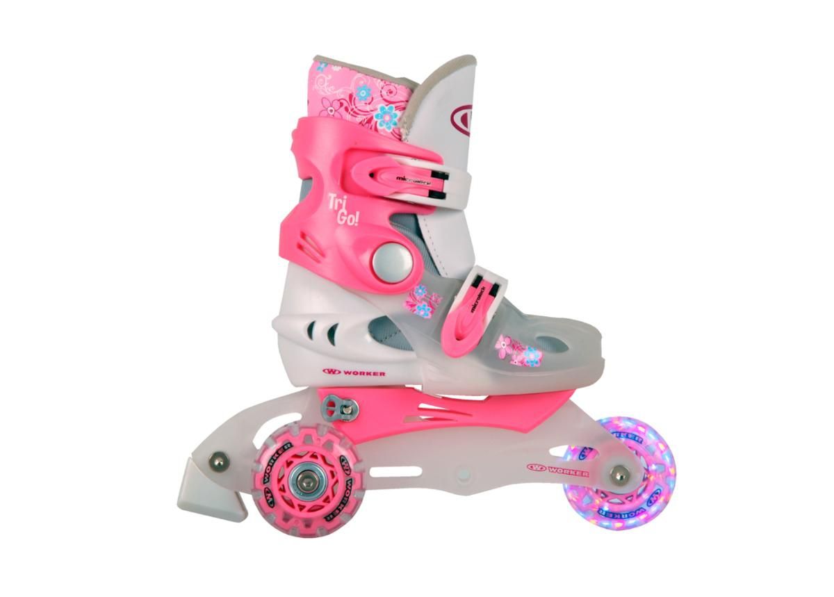 Laste rulluisud reguleeritavad LED tuledega WORKER TriGo Skate suurendatud