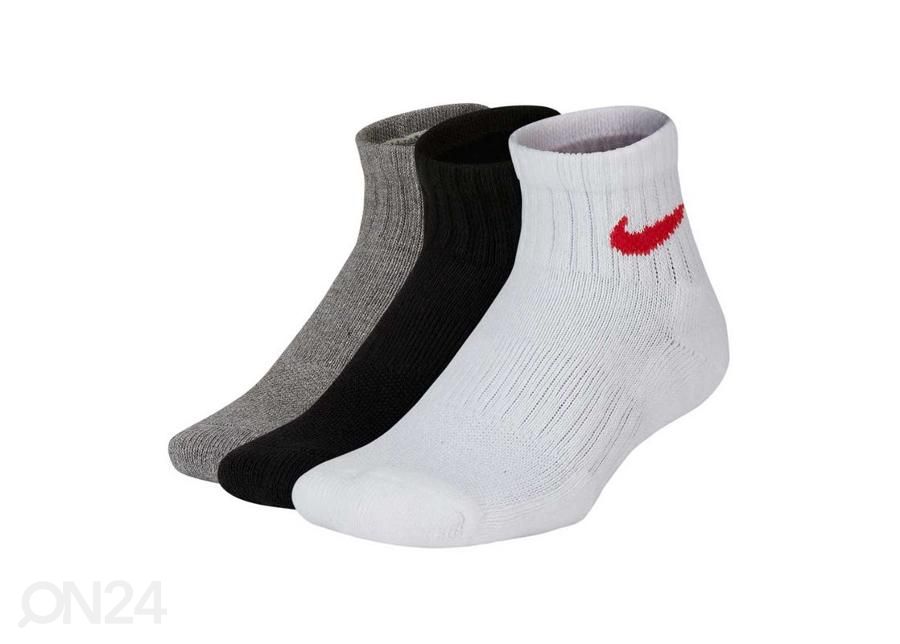 Laste spordisokkide komplekt Nike Performance Cushioned Quarter 3-pakk Jr SX6844-901 suurendatud