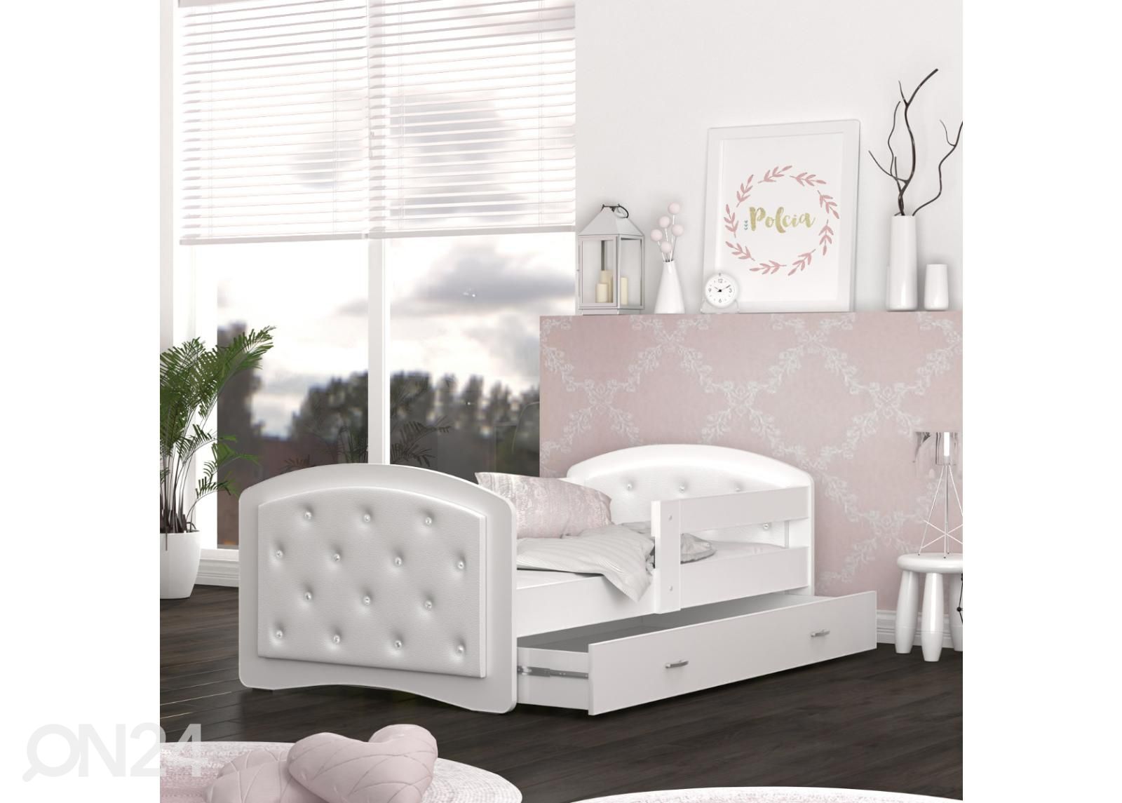 Lastevoodi 90x200 cm, valge suurendatud