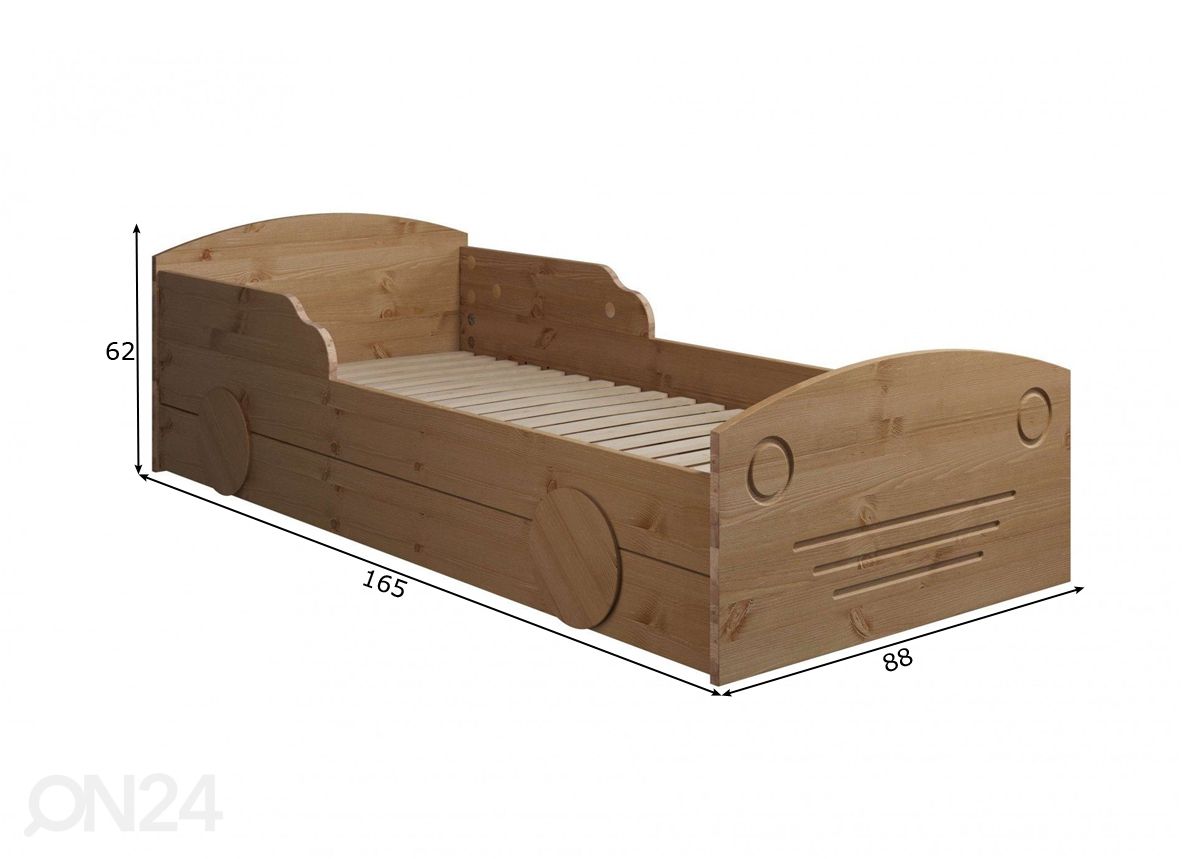 Lastevoodi Auto 80x160 cm suurendatud mõõdud