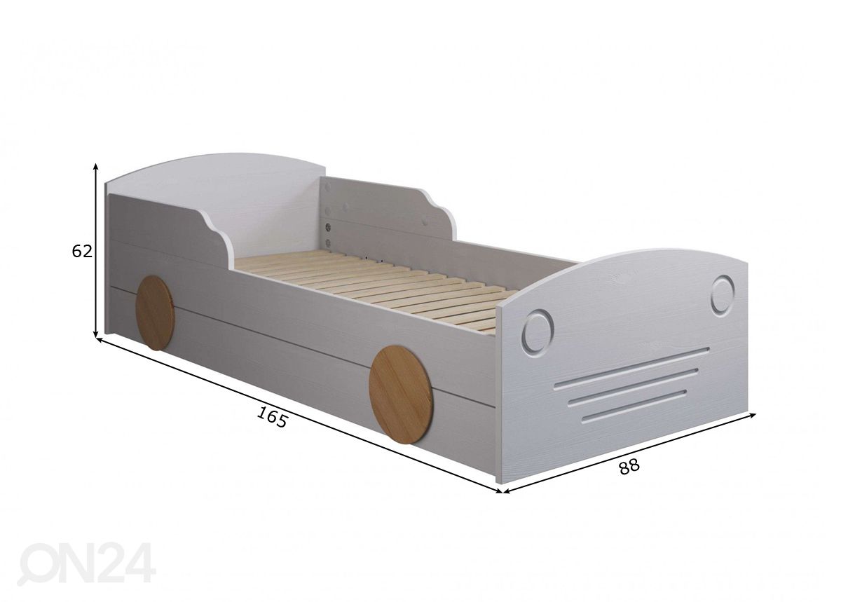 Lastevoodi Auto 80x160 cm suurendatud mõõdud
