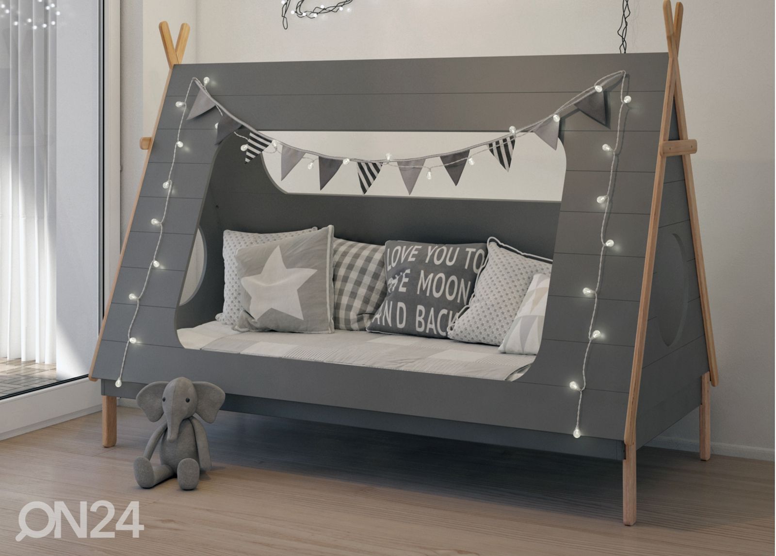 Lastevoodi Tipi 90x200 cm suurendatud