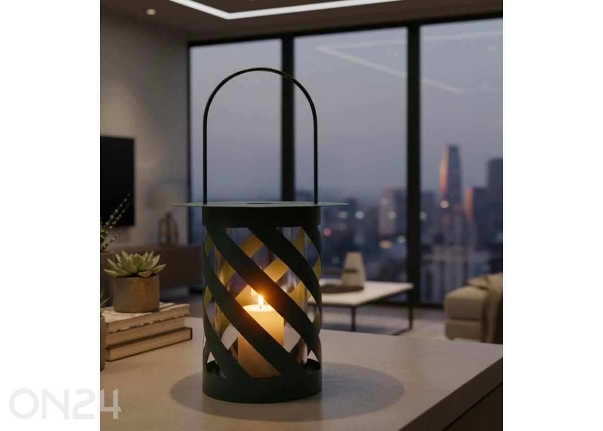 Latern Saturno Ø 23x43 cm, teal suurendatud