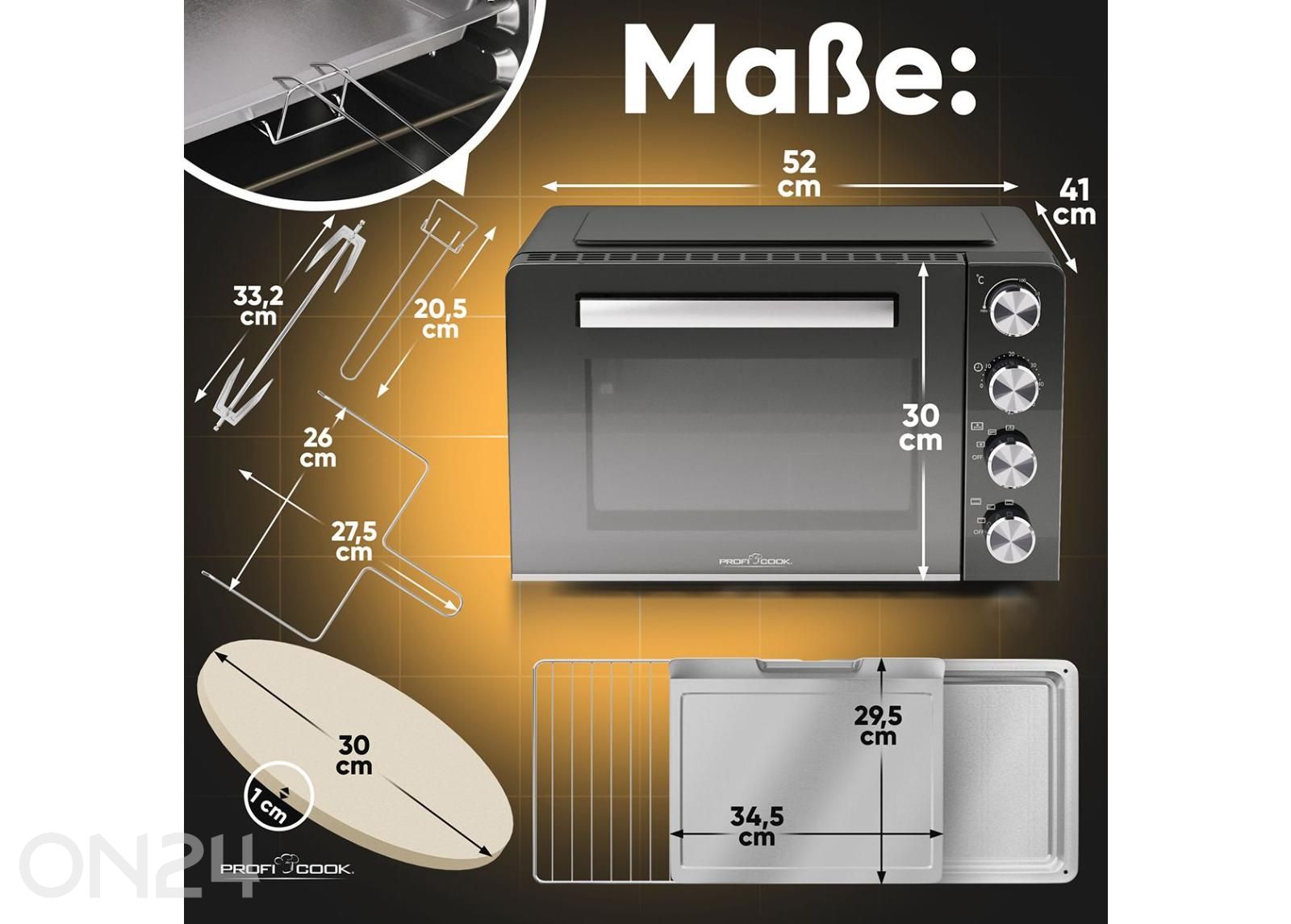 Lauaahi ProfiCook PCMBG1277 suurendatud mõõdud
