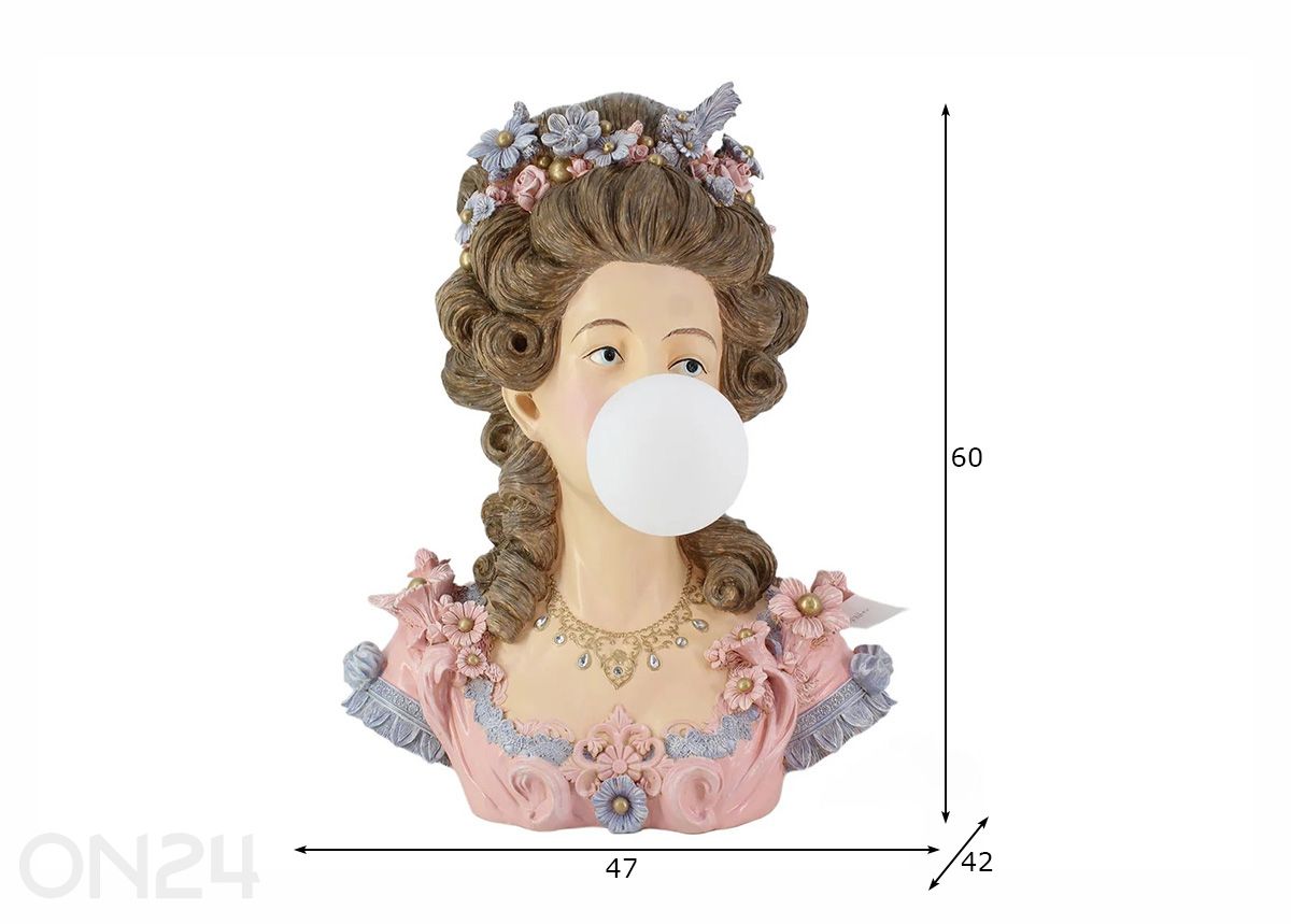 Laualamp Lady suurendatud mõõdud