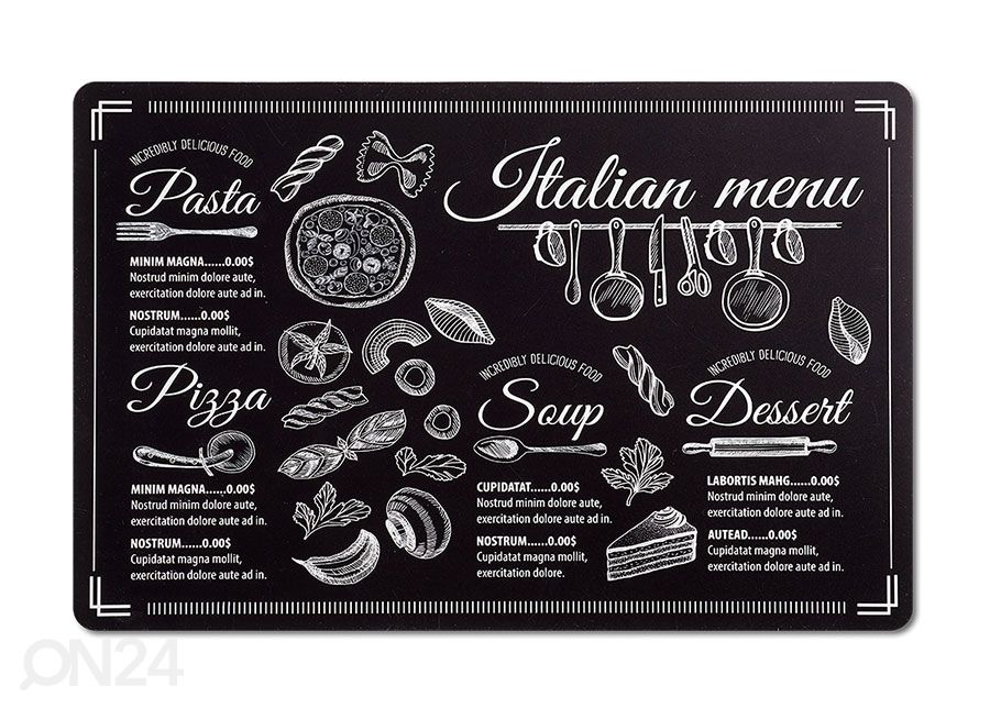 Lauamatt Italian Menu suurendatud