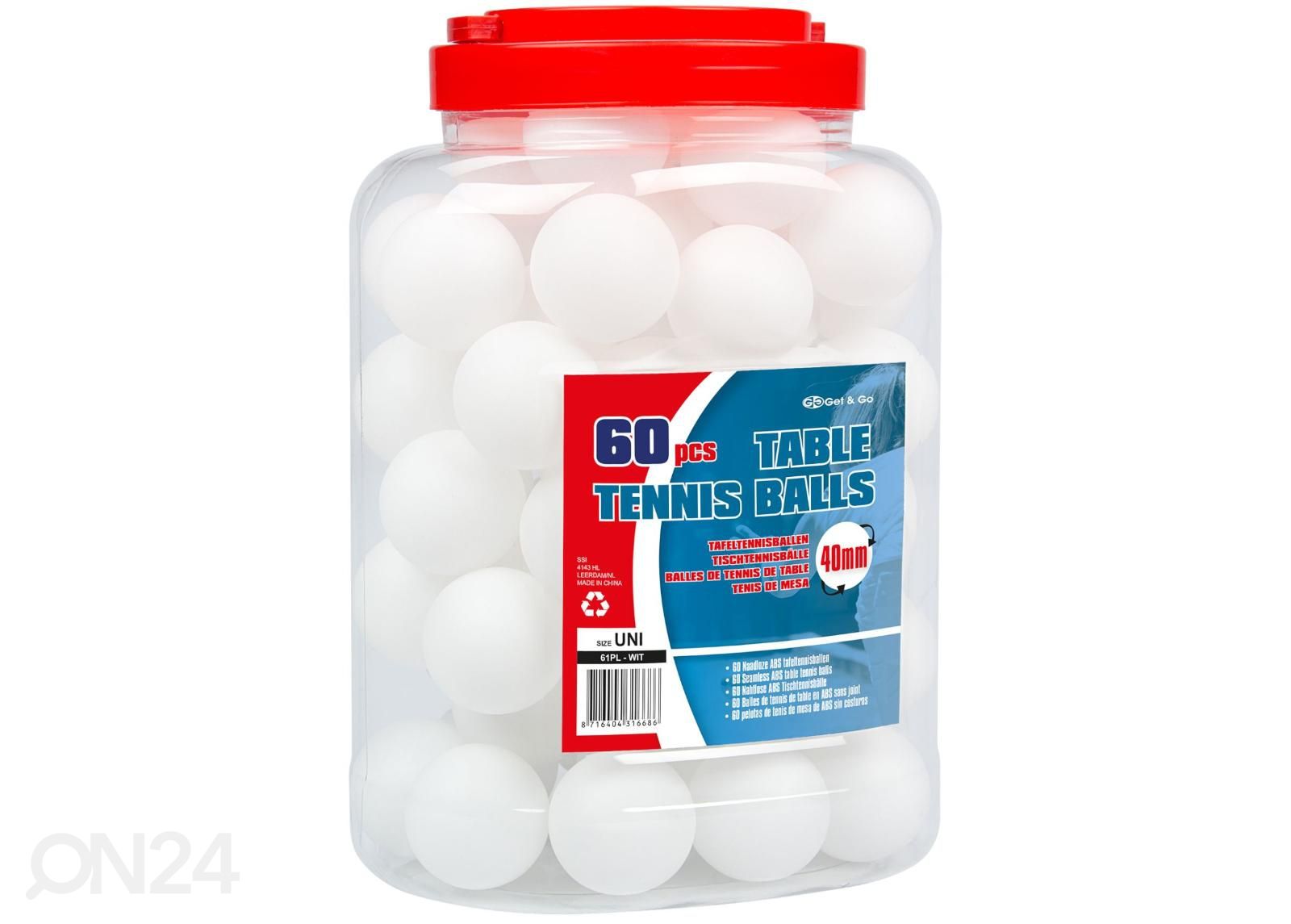 Lauatennise pallide komplekt 60tk Get & Go suurendatud