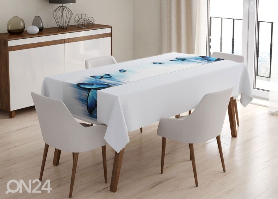 Laudlina Blue Butterflies 1 40x240 cm suurendatud