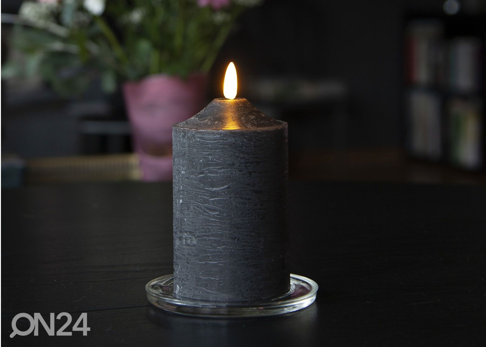 LED küünal Flamme, must suurendatud