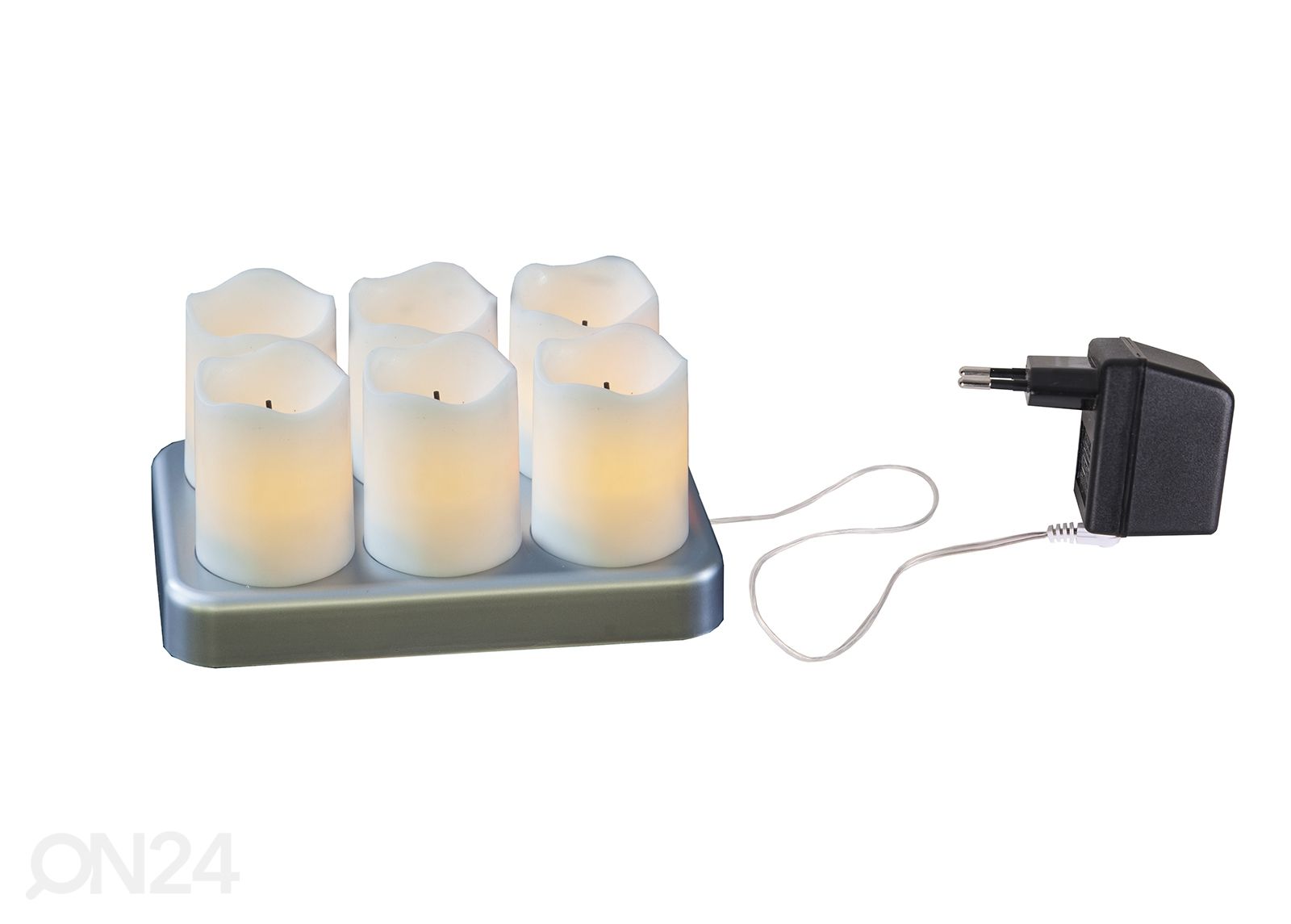 LED küünalde komplekt Chargeme 6 tk, valge suurendatud