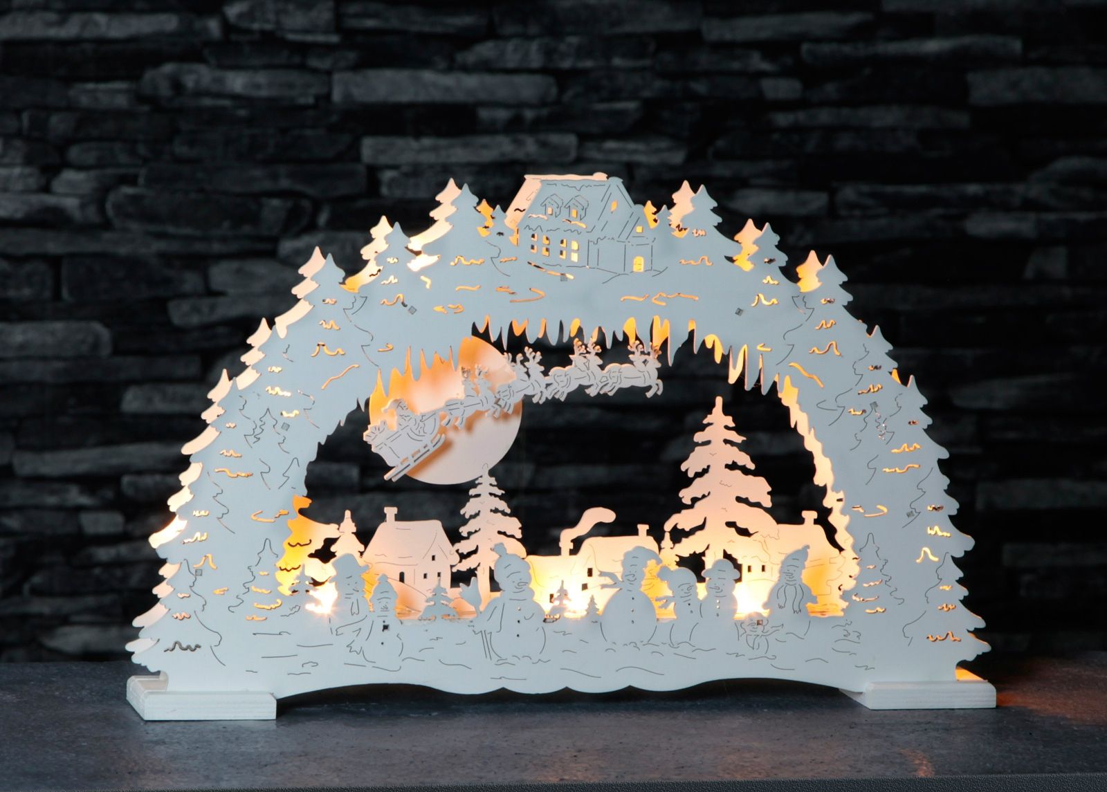 LED küünlajalg Santa with sledge suurendatud