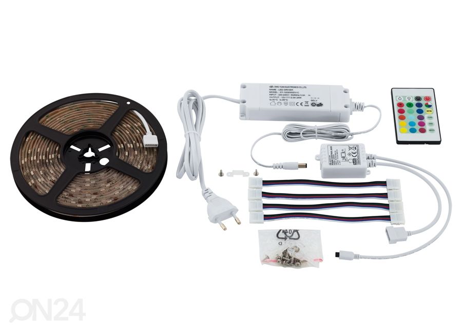 LED valgusriba 5 m RGB puldiga suurendatud