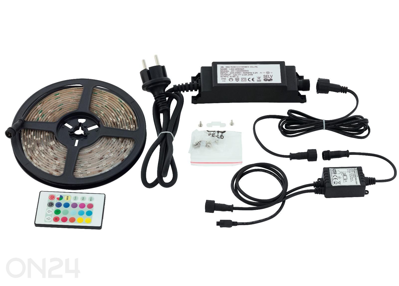 LED valgusriba 5 m RGB puldiga suurendatud
