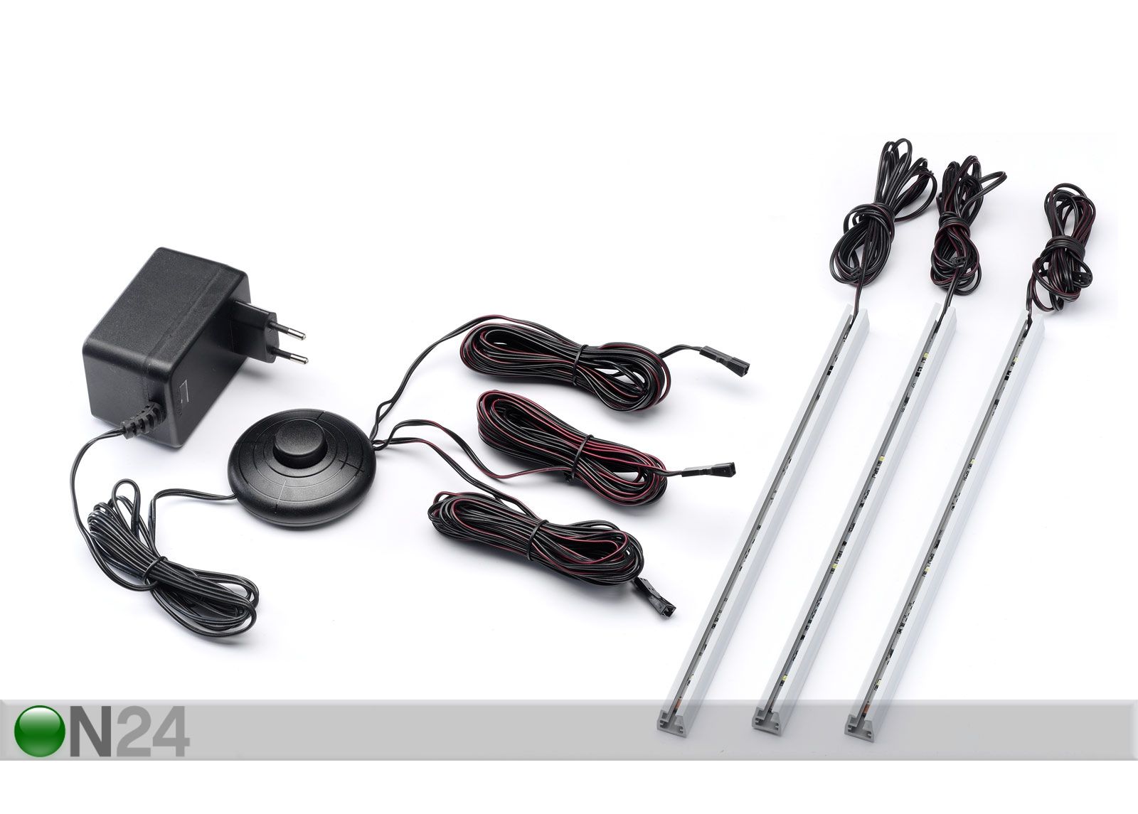 LED-valgustite komplekt klaasriiulitele suurendatud