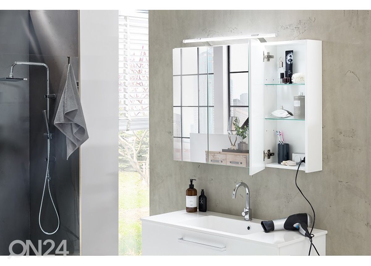 LED-valgustusega peegelkapp Dorina 120 cm suurendatud