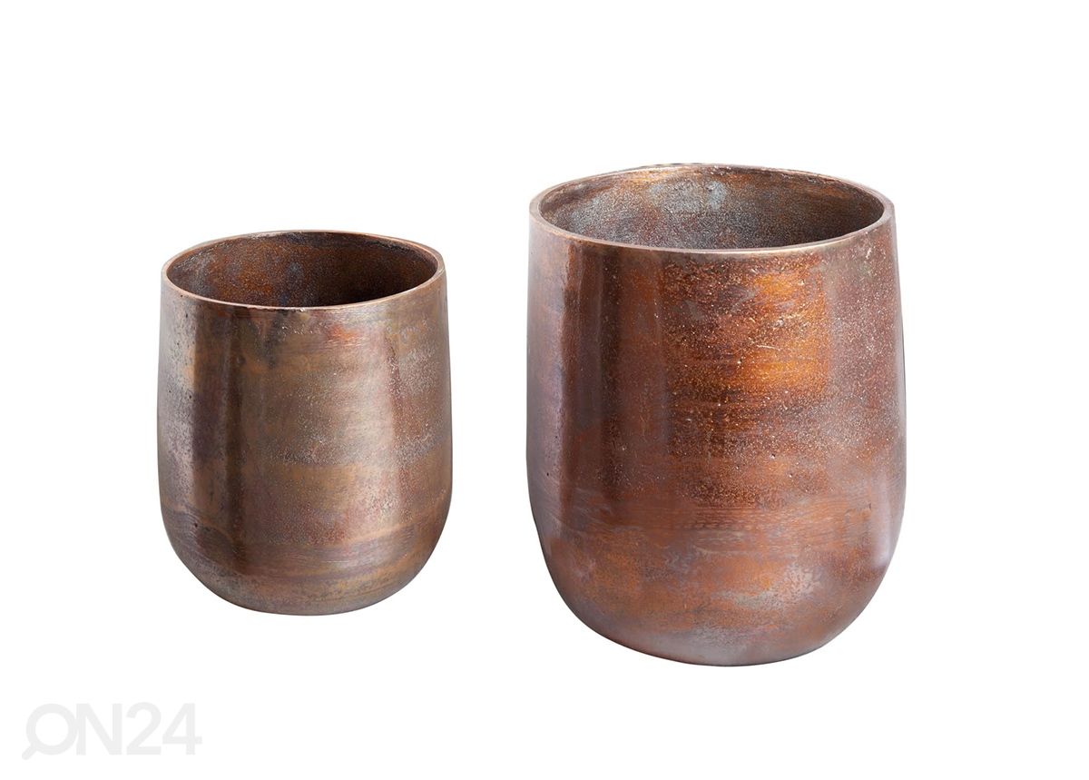 Lillepottide komplekt Copper L, 2 tk suurendatud
