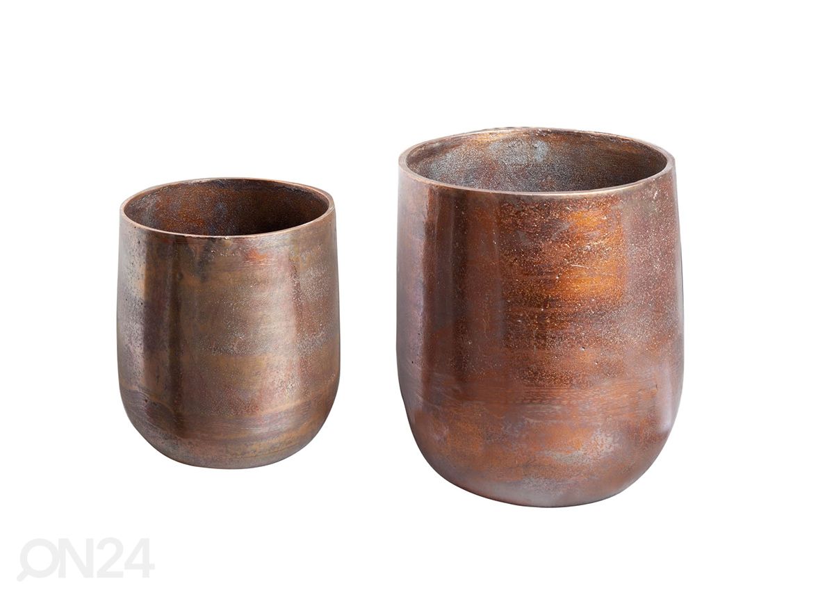 Lillepottide komplekt Copper S, 2 tk suurendatud