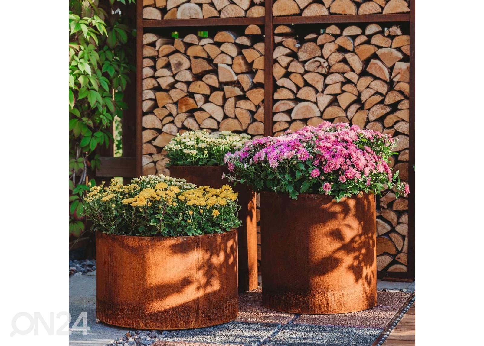 Lillepottide komplekt Petteri Wiimaa Corten Little Sisters suurendatud