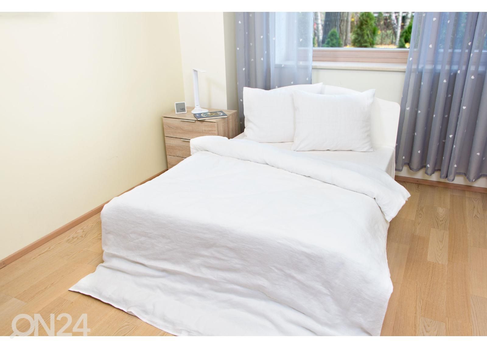 Linane padjapüür valge 2 tk 50x60 cm suurendatud