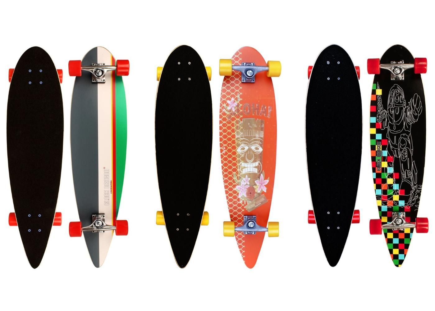 Longboard 36" Pintail Tropical Funk Black Dragon suurendatud